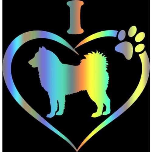 S51507 Various Sizes/Colors Car Stickers Vinyl Decal I Love My Alaskan Malamute Dog Animal Motorcycle Decorative Accessories