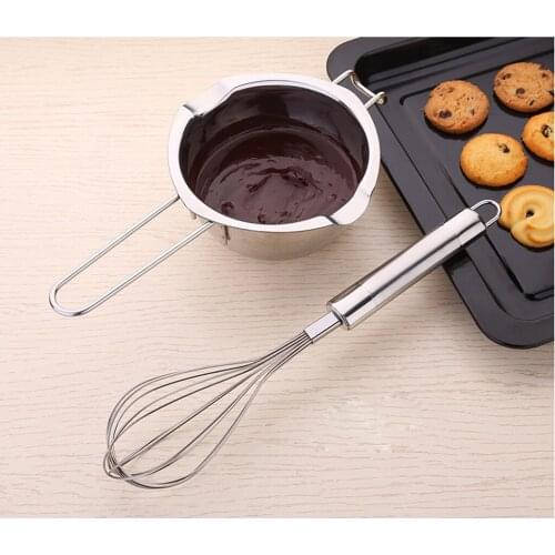 Chocolate Melting Bowl Butter Sauce Milk Heated Pot Kitchen Heat Pan Silver