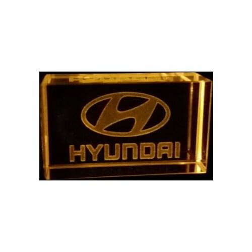 Modern Hyundai crystal + metal USB flash drive pendrive Custom Logo 4GB 8GB 16GB 32GB 64GB 128GB External Storage memory stick