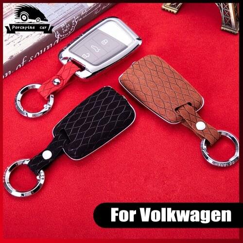 Zinc alloy leather Protection Remote Key Cover Case For Skoda Superb A7 For Volkwagen Passat B8 VW Golf Car Styling Accessorise