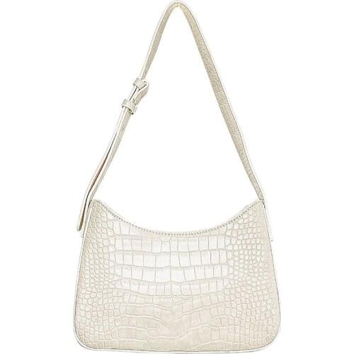 Womens Bag New Style Fashion Trend Single Shoulder Bag PU Crocodile Pattern Ladies Portable Underarm Bag Purses and Handbags