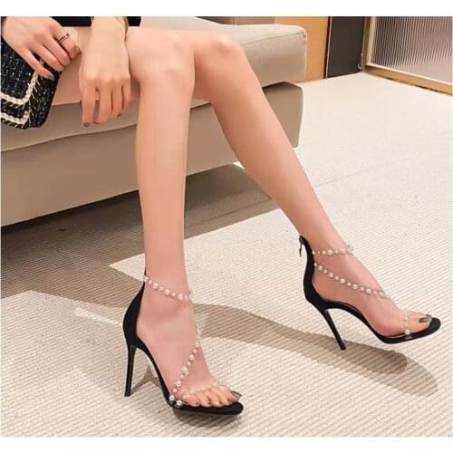2021 New WOMEN Cover Heel Summer Super high heel Sandals Rough Fish Head open-toed Sandals sexy Large size women shoes
