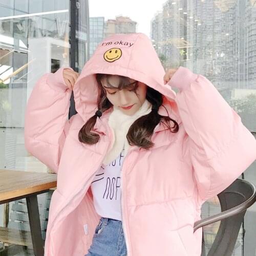 2019 Autumn and Winter New Hooded Short Down Jacket Cotton Coat Female Student Bread Service Coat plus-size DJ062