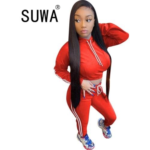 Womens Tracksuit 2 Piece Set Pullover Hoodie+Pants Sports Suit Female Autumn Winter Sweatshirt Sets Sportswear Suits For Woman