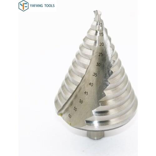 1pcs 6-60mm HSS Tools Spiral Groove Step Drill Bit Round Shank Wood Metal Plastic Hole Cutter Core Drill Bit