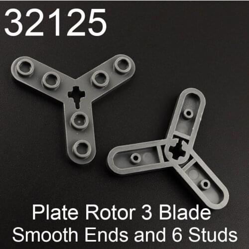 10PCS 32125 high-tech building block Plate Rotor 3 Blade with Smooth Ends and 6 Studs (Propeller) Accessories Parts MOC Toys
