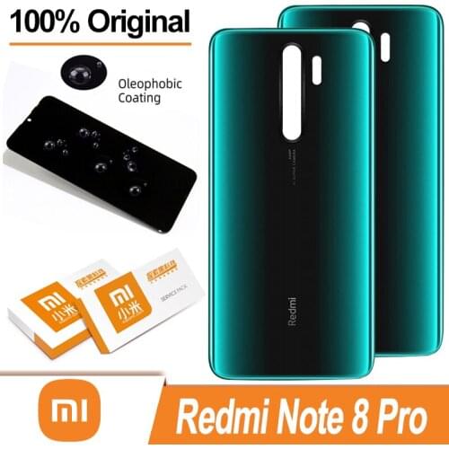 100% Original Back Housing for Xiaomi Redmi Note 8 Pro Back Cover Battery Glass Rear With Adhesive Sticker Repair Parts