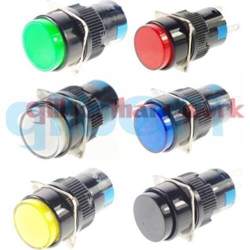 16mm Hole Colors Without Lights 1NO 1NC/2NO 2NC Contact 3/6 Pin Momentary/Maintained Push Button Switches