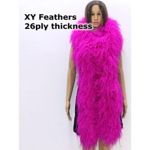 2 meters Super Fluffy Ostrich Feather Boa Feather Fringes Strips Shawl Wedding Dress Decoration Wholesale Clothing for women