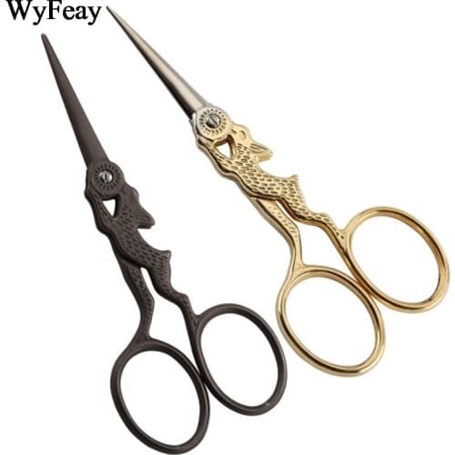 4 inch Vintage Antique Zakka Cross Stitch Steel embroidery Sewing Scissors Handicraft DIY Retro Home Tool Crane Tailor Scissors