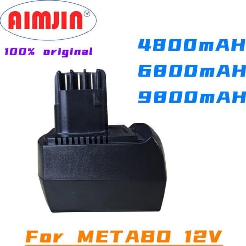 12V 4.8/6.8/9.8Ah Ni-MH Replacement Power Tool Battery for METABO 6.02151.50 BZ12SP BS 12 SP, BSZ 12, BZ 12 SP, SSP 12, ULA96