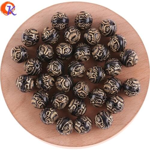 Cordial Design 12x12mm 480pcs Acrylic Bead/Black Beads With Gold Line/Antique Bead/Ball Shape/Beads For Jewelry Accessories