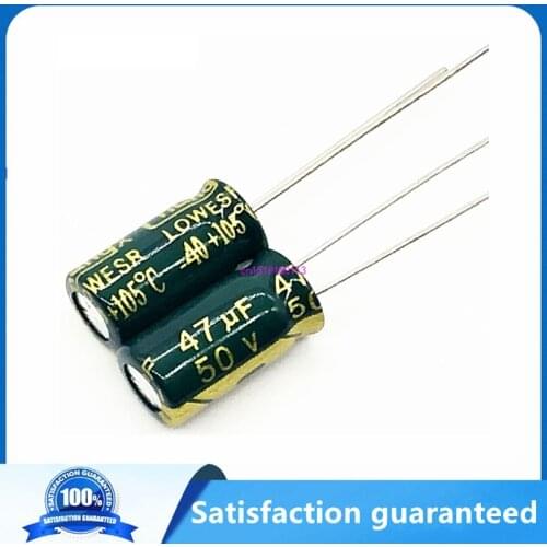 20pcs/lot P72 high frequency low impedance 50v 47UF aluminum electrolytic capacitor size 6*12 47UF 20