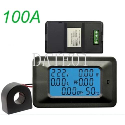 110V220V20A100A LCD Panel Monitor Power Energy Analog Voltmeter Ammeter Watt Current Amps Volt Meter Digital AC Voltage Meters