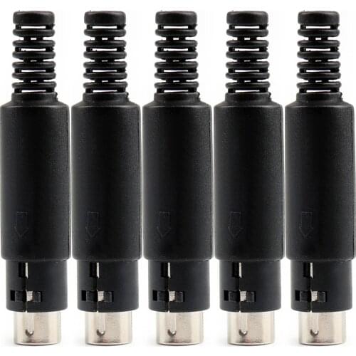 Artudatech 50 Pcs Mini 7 Pin DIN Male Plug With Plastic Handle Soldering Cables Adapter Connector Parts
