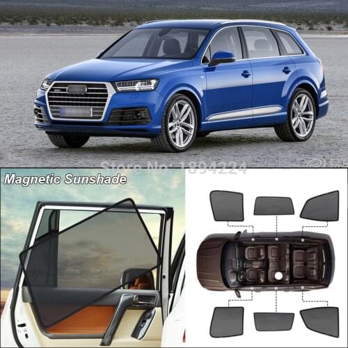 Car Side Windows Magnetic Sun Shade UV Protection Ray Blocking Mesh Visor For Audi Q7 2016-2019