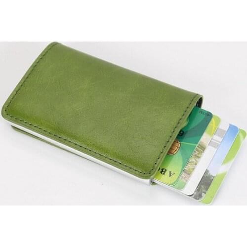 By dhl or fedex 100pcs 2018 Men And Women Vintage Mini Pu Leather Business Aluminium Credit Card Holder Purse