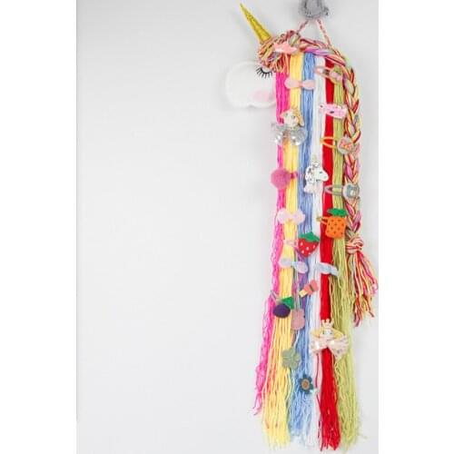 Unicorn Hair Bows Holder Wide Hair Clips Hairpins Storage Belt Boutique Barrettes Organizer For Girls Hair Accessories ww64