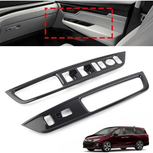 For 2018 2019 Honda Odyssey Auto ABS Door Window Button Panel Switch Cover Trim 2Pcs
