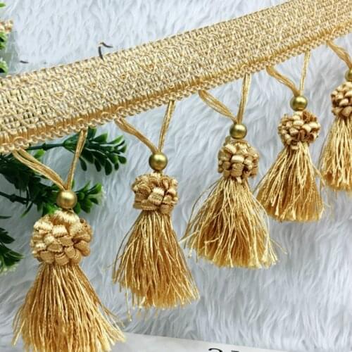 European Style Curtain Lace Accessories Decorating Accessories Hanging Beads Tassel Support gold fringe tassel