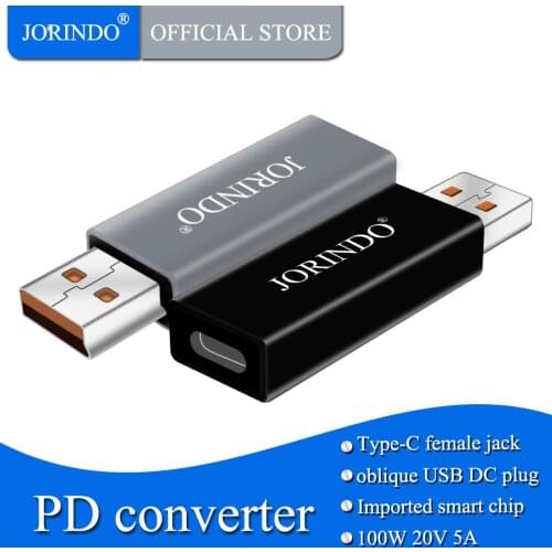 JORINDO Type-c female socket to oblique usb plug PD decoy fast charging power conversion head,for Lenovo yoga3