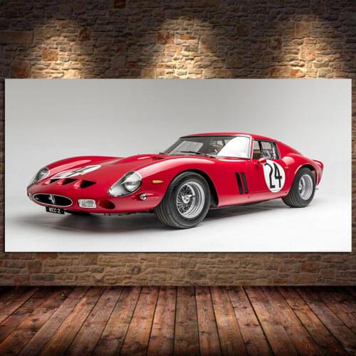 Supercars Ferraris 250 GTO Sport Car Canvas Painting Retro Car Picture Print and Poster Wall Art for Living Room Decor Unframed