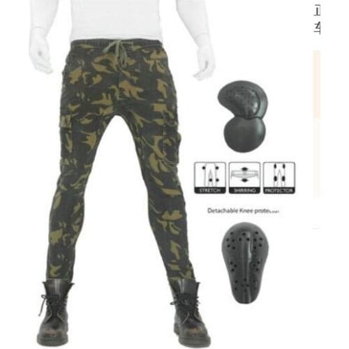 2019 MOTORPOOL UBS06 UGB Camouflage Jeans Leisure Motorcycle Mens off-road Outdoor Pants With Protect Equipment Knee Pads