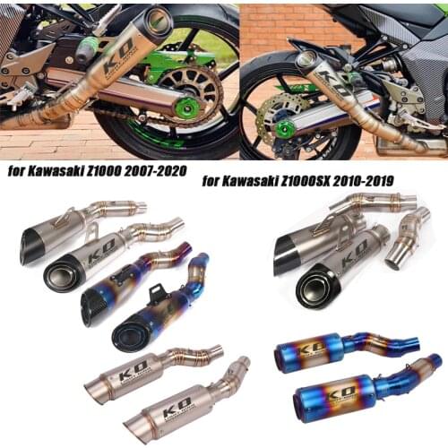 Motorcycle Middle Pipe With Tail Exhaust Muffler Pipe Silp on for Kawasaki Z1000 2007-2020 Z1000SX 2010-2019
