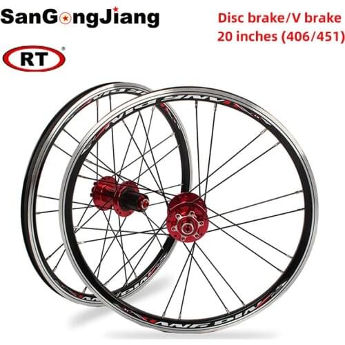 RT A100 406 451 Bicycle Wheelset 20 inch Folding Bike BMX Ultra Light Wheel Set 8/9/11S Wheelsets Disc V Brake wheel