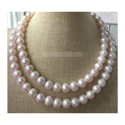 32" 9-10mm south sea white round pearl necklace 19"925