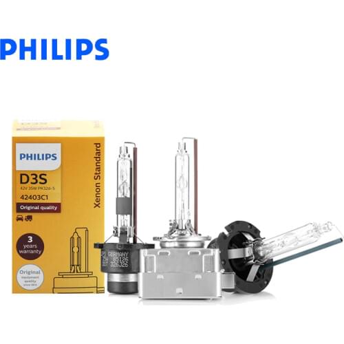 Philips HID D1S D2S D2R D3S D4S D5S 35W Xenon Standard 4200K Bright White Light Auto Original Headlight ECE 100% Authentic, 1X