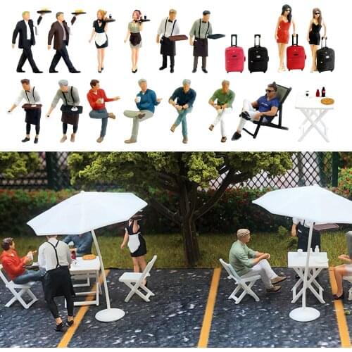 RACE MEDAL 1:64 Figure People Waiter Waitress Street Scene Diorama Toy Accessories Character Model Scene Making Figure Doll