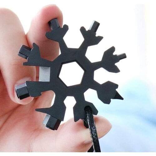 18 In 1 Snowflake Multi Tool Spanner Hex Wrench Multifunction Screwdriver Camp Survive Outdoor Cycling Multi Tool EDC Keychain