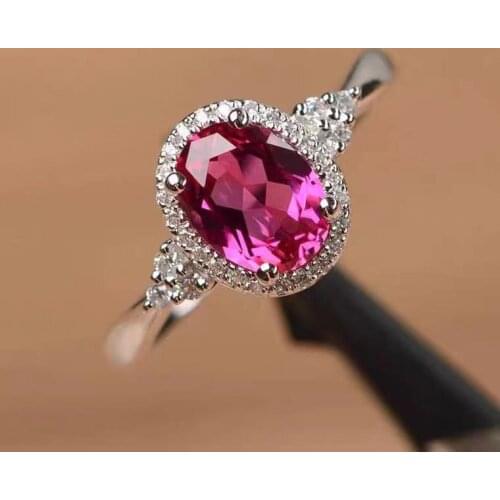 Fashion Simple Red Crystal Ring Charm Womens Luxury Inlay Zircon Ring Romantic Bride Engagement Wedding Party Jewelry Gifts