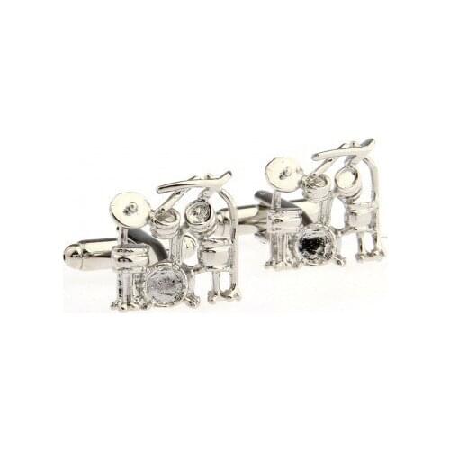 Siver Drum Set Cufflink Cuff Link 15 Pairs Wholesale Free Shipping