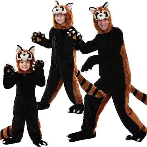 New halloween Animal Adult Gray Raccoon Kigurumi Pajamas Cartoon Black Racoon Onesies Cosplay Costumes Overall Christmas Gift