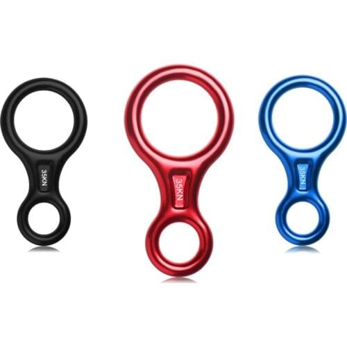 New Outdoor Rock Climbing 35KN 8 Shape Climbing Ring Rope Descender Gear Belay Device Downhill Carabiner Rope Slow Descent