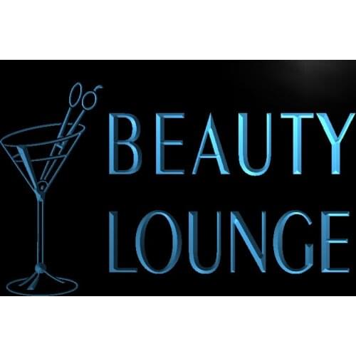 S131 Beauty Lounge Scissor Cocktail Led Light Sign