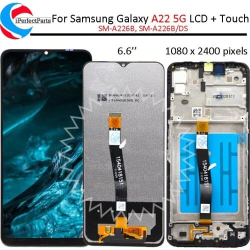 Original For Samsung Galaxy A22 5G SM-A226B A226 Display With Frame Touch Panel Screen Digitizer Assembly For Samsung A226 LCD