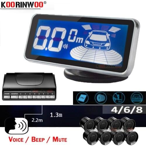 Koorinwoo Parktronic LED Digital Parking Sensor 4/6/8 Reverse Backup Car Parking Sensor Radar Monitor Detector System Front Back