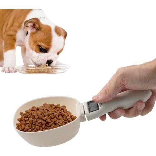 Portable 800g/1g Pet Food Water Measuring Spoon Cup With Led Digital Display Kitchen Scale Scoop Pet Feeding Supplies
