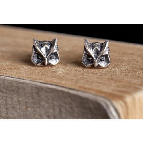 Silver Geometry Owl Stud Earrings Cute Women Earrings Vintage Party Wedding Jewelry Gifts for Girls Women Jewelry Lovely
