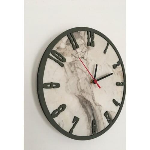 North Designed Ephesus Mildew Green Decorative Wall Clock 30 Cm
