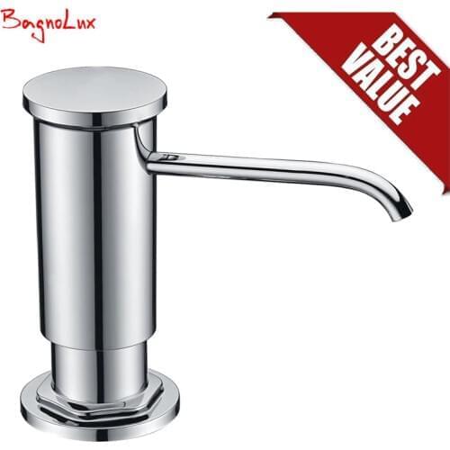 Bagnolux High Quality Replacement Chrome Sink Soap Dispenser with Lead Free Countertop Liquid Dish Pump PP Bottle ABS Sprayer