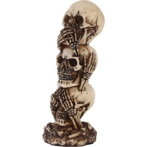 HeyMamba Resin Craft Human Skull Statue Human Skeletons Sculpture Home Bar Decoration Art Props Gifts