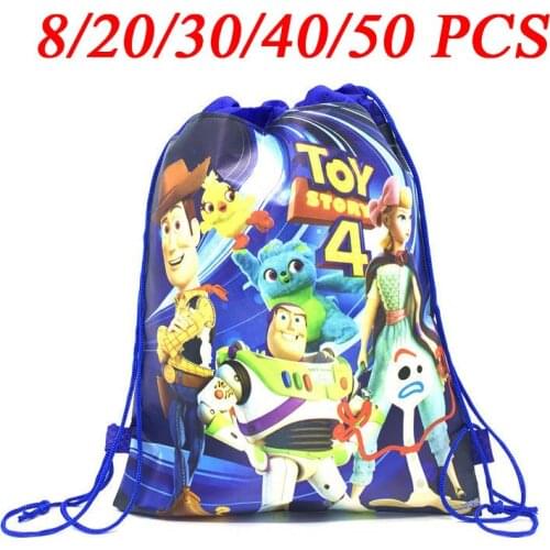 Disney Toy Story 4 Theme Drawstring Bag Kids Travel Storage Package Non-woven Cartoon School Backpacks Child Birthday Party Bag