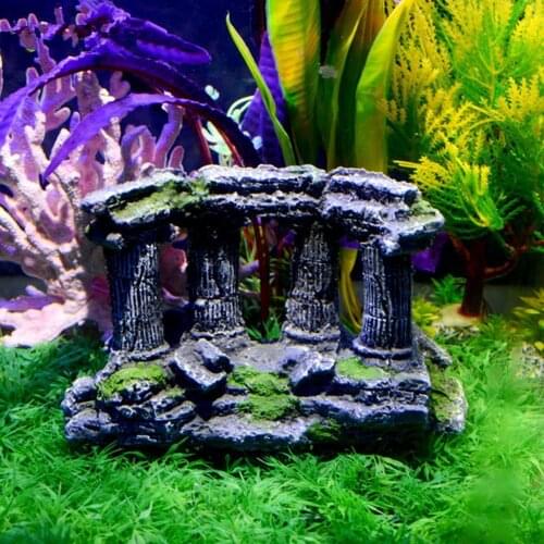 Artificial Resin Aquarium Fish Tank Decoration Artificial Roman Column Ruins Castle Ornaments Decor Accessories