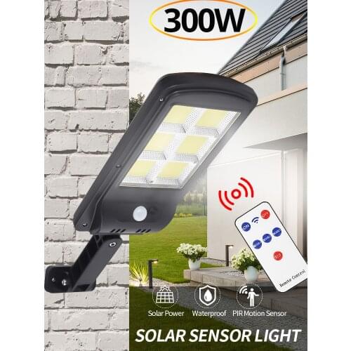Solar Street lamp light lamp outdoor Powerful luces LED PIR Motion Sensor Waterproof Street Light garden wall Lamp With Remote