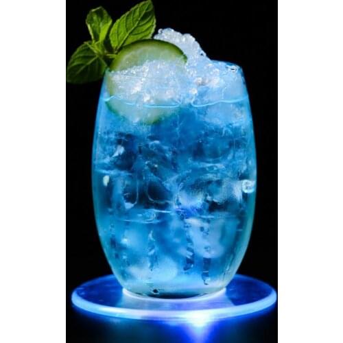 Ultra-Thin Acrylic Crystal LED Light Coaster Bar Cocktail Flash Base Bar Luminous Bar Mat And Round 7-Colored KTV Cup Pad Mat