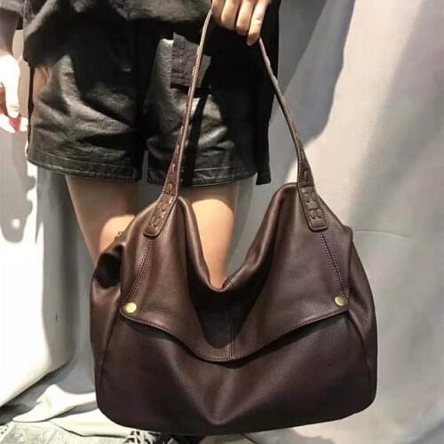 Soft Leather Large Capacity Woven Bag Shoulder Diagonal Womens Bag 2021 New Real Top Layer Leather tote Bags